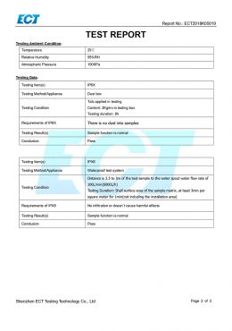 EK IP66-TESTA Atestilo